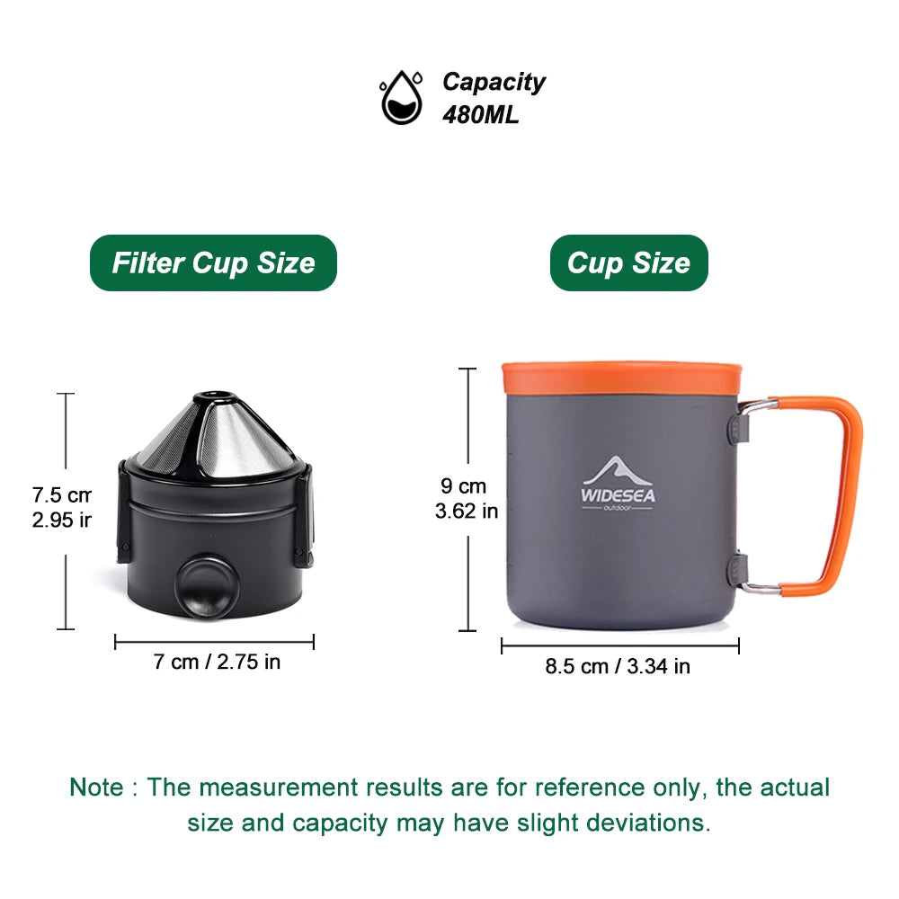 Widesea Outdoor Camping Cookware Set With Kettle And Cups