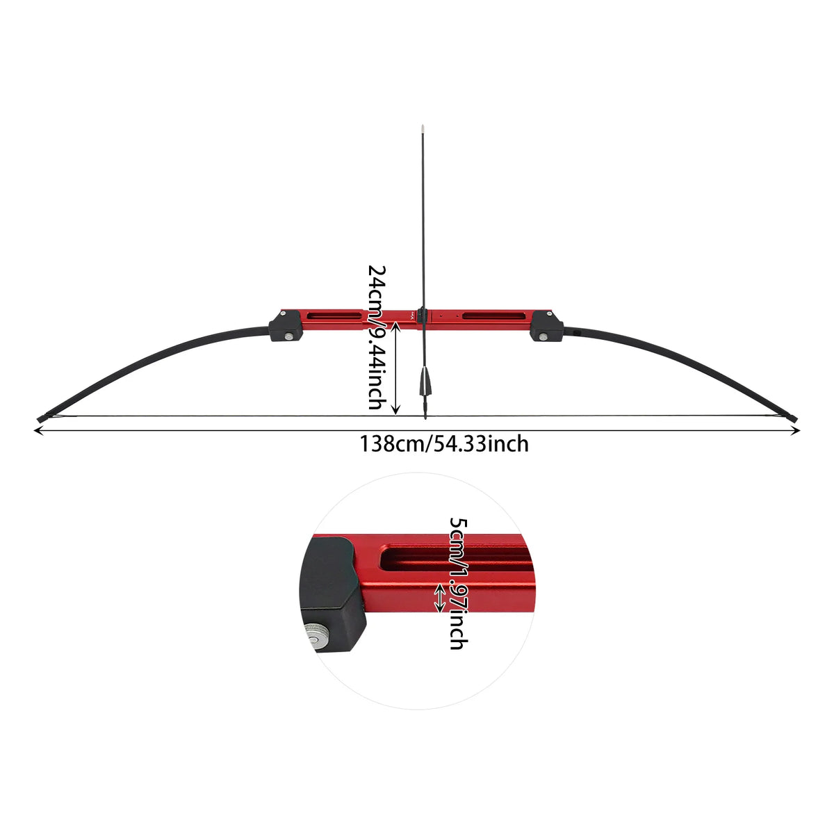 Traditional Recurve Bow Archery Set With Adjustable Draw Weight