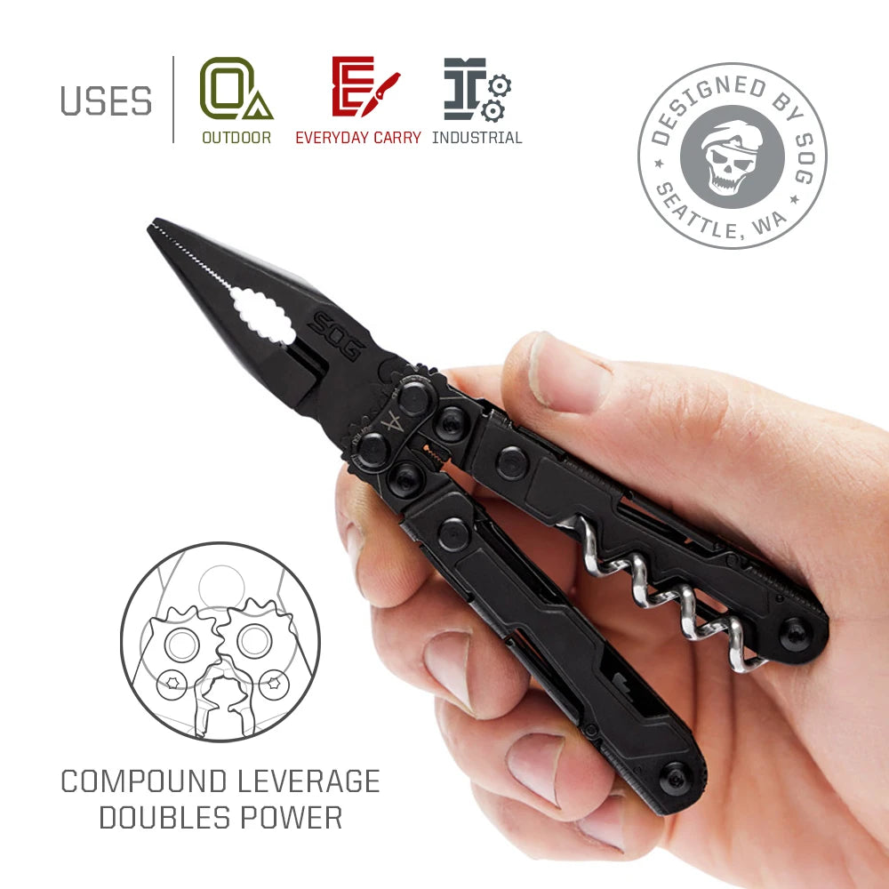 SOG PowerLitre Compact Multitool With Pliers And Corkscrew