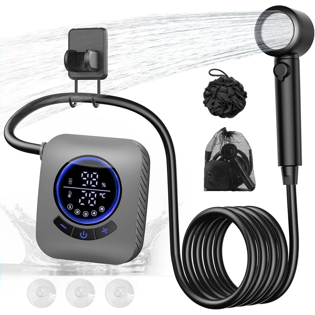 IGRL Rechargeable Portable Camping Shower Pump With Four Spray Modes