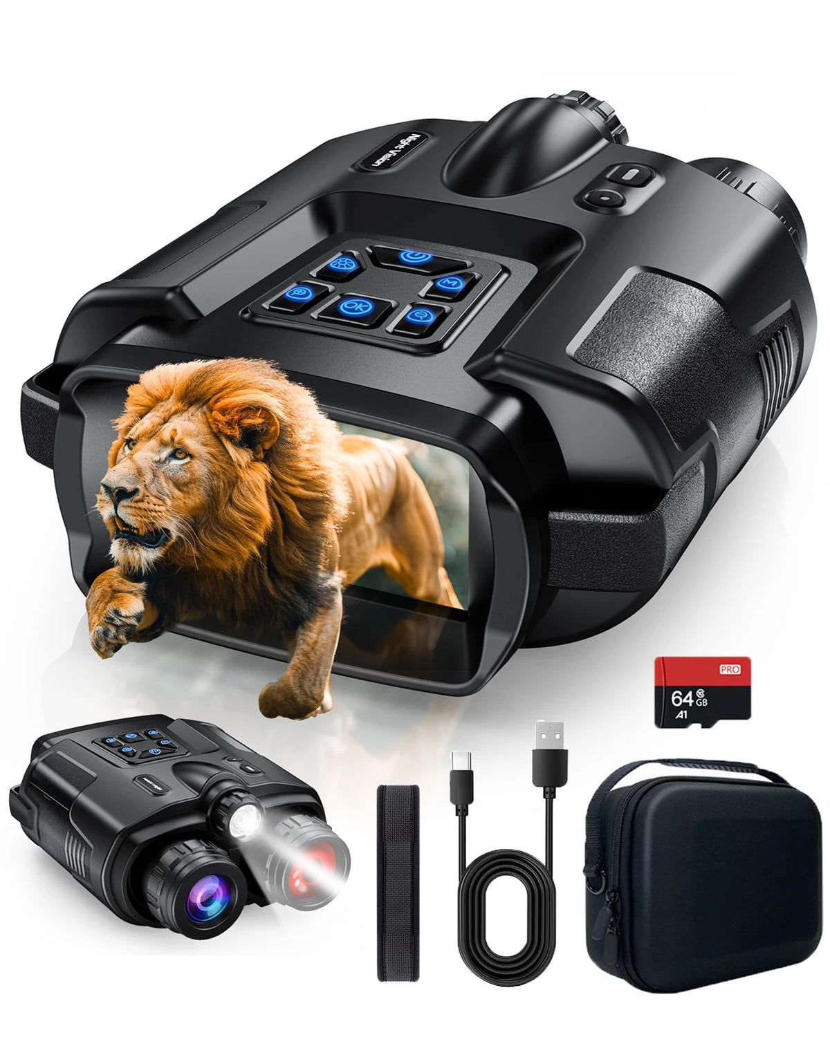 Letcmoi 4K Night Vision Binoculars With 8X Digital Zoom