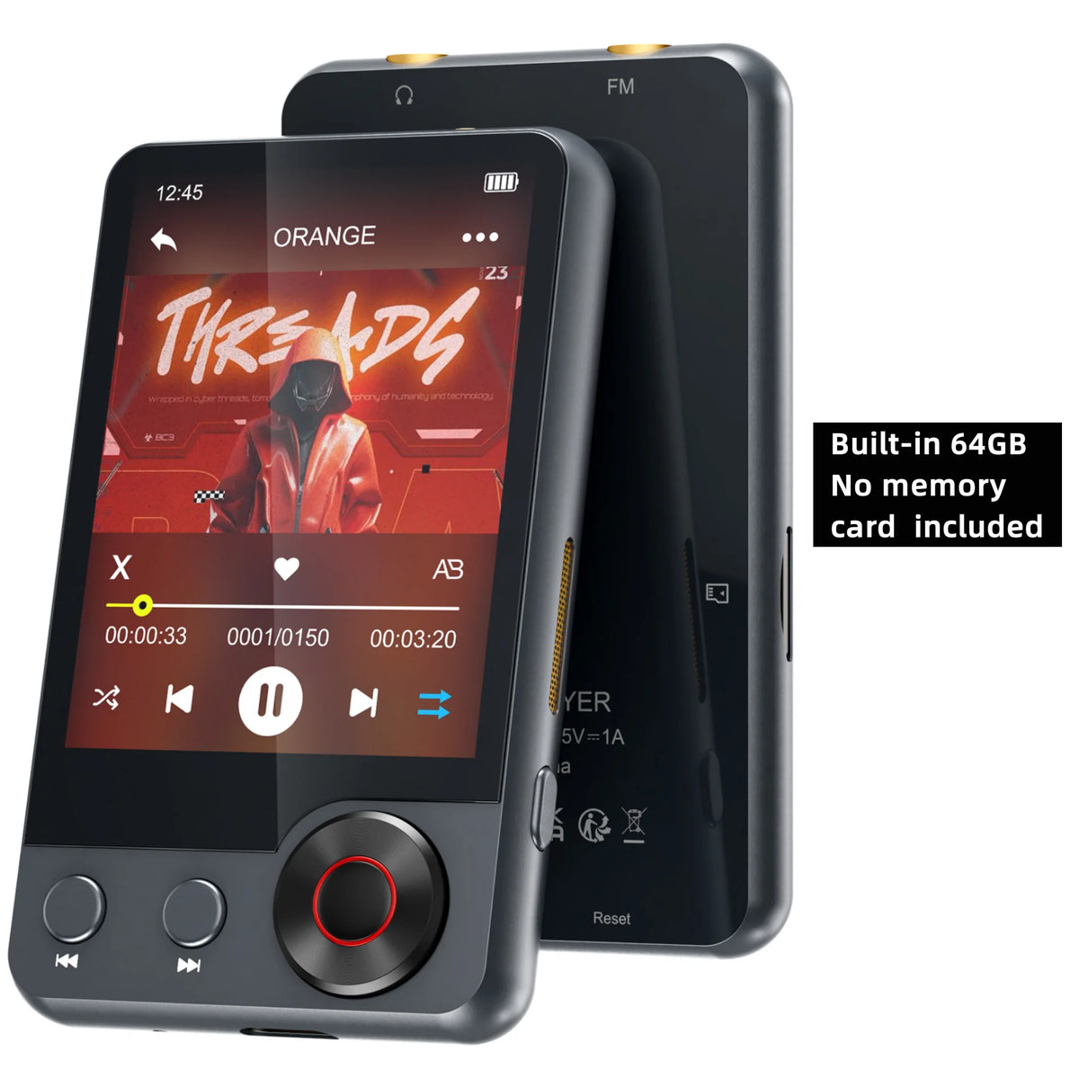 MECHEN Bluetooth MP3 Player With HiFi Audio And FM Radio