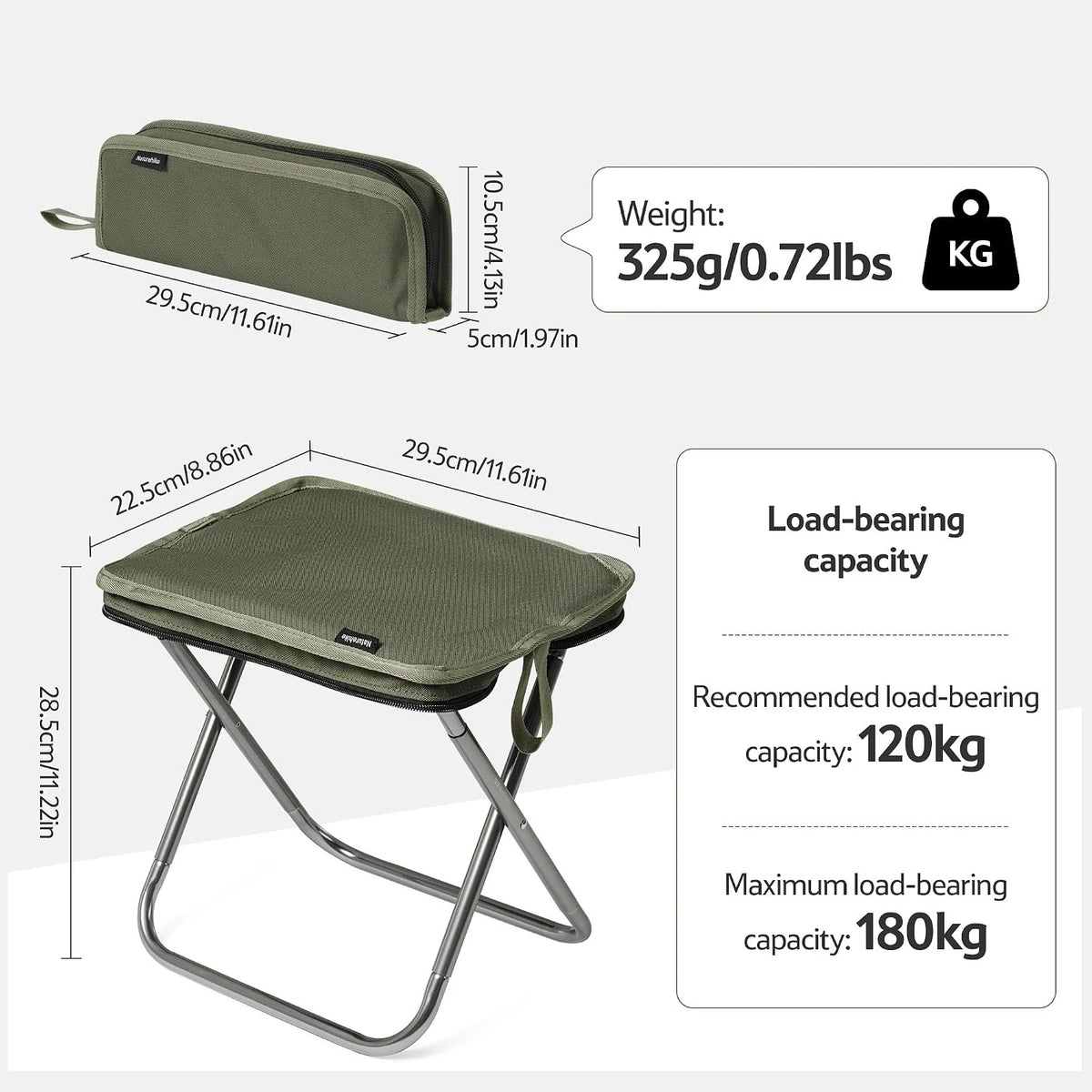 Naturehike Foldable Portable Aluminum Seat Stool