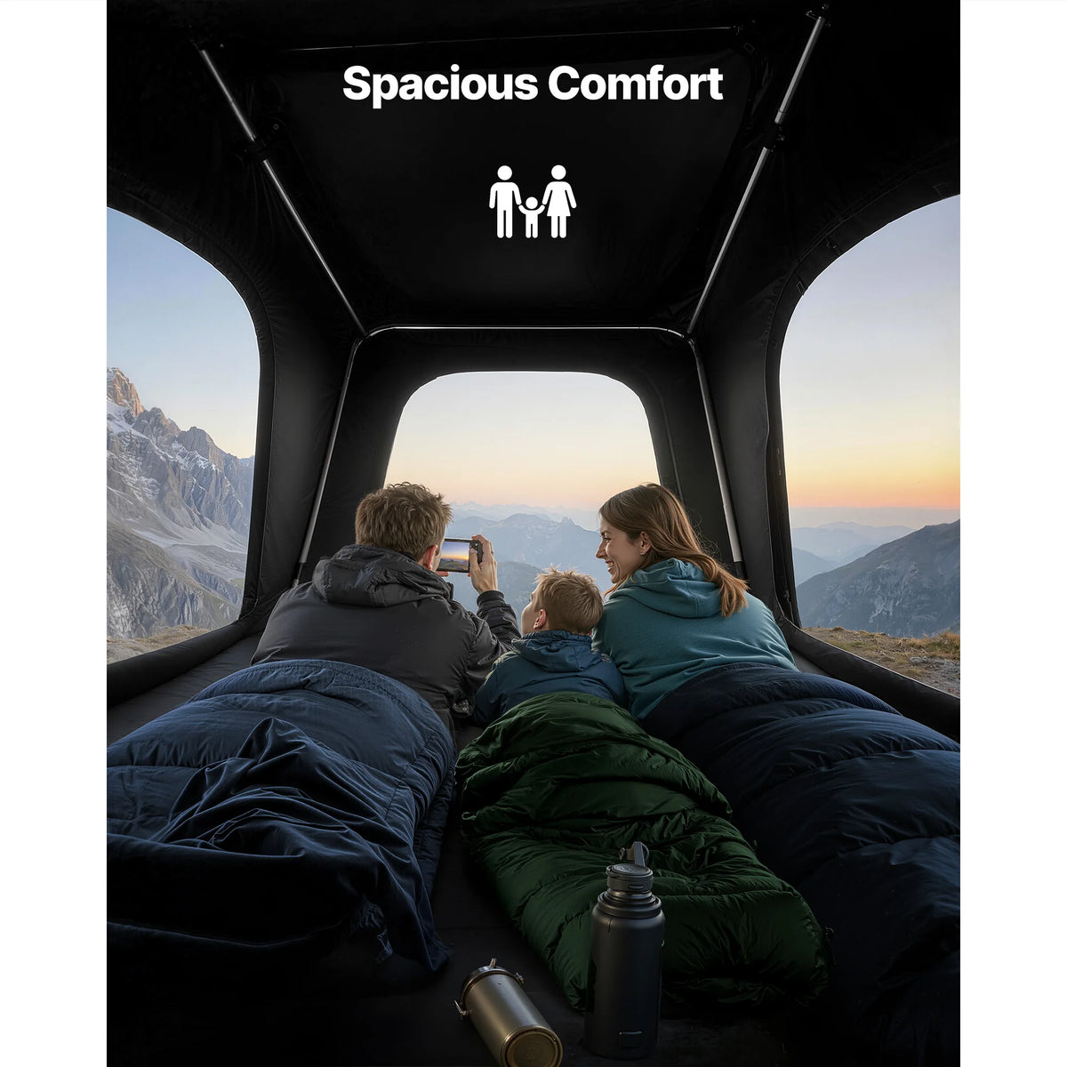 SucceBuy Hard Shell Rooftop Tent With Mattress And LED Light