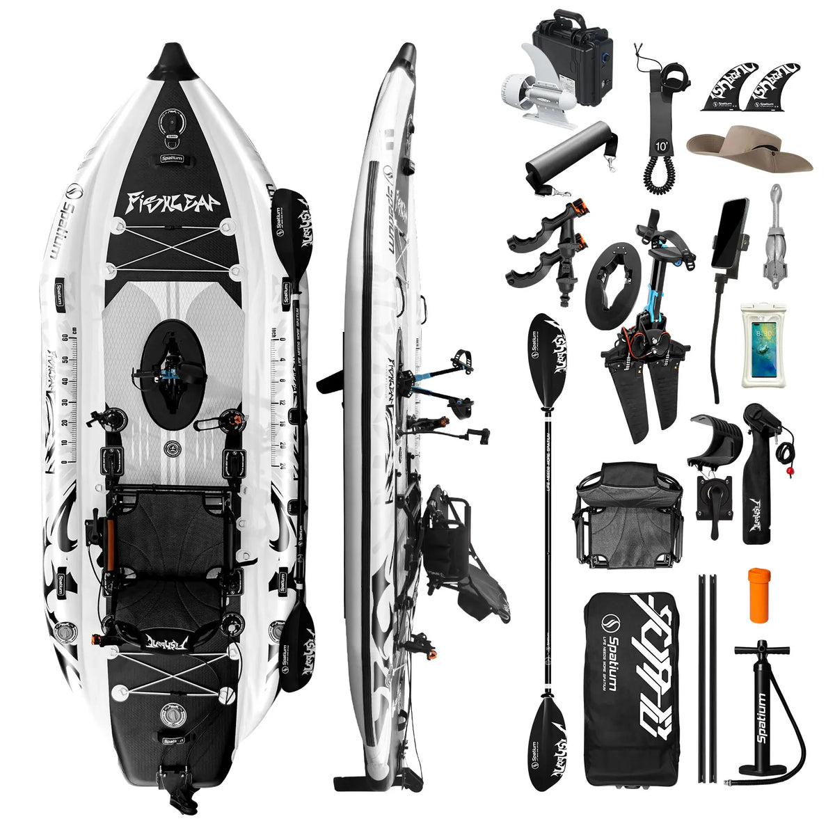 Spatium Pedal Drive Inflatable Fishing Kayak With Flipper