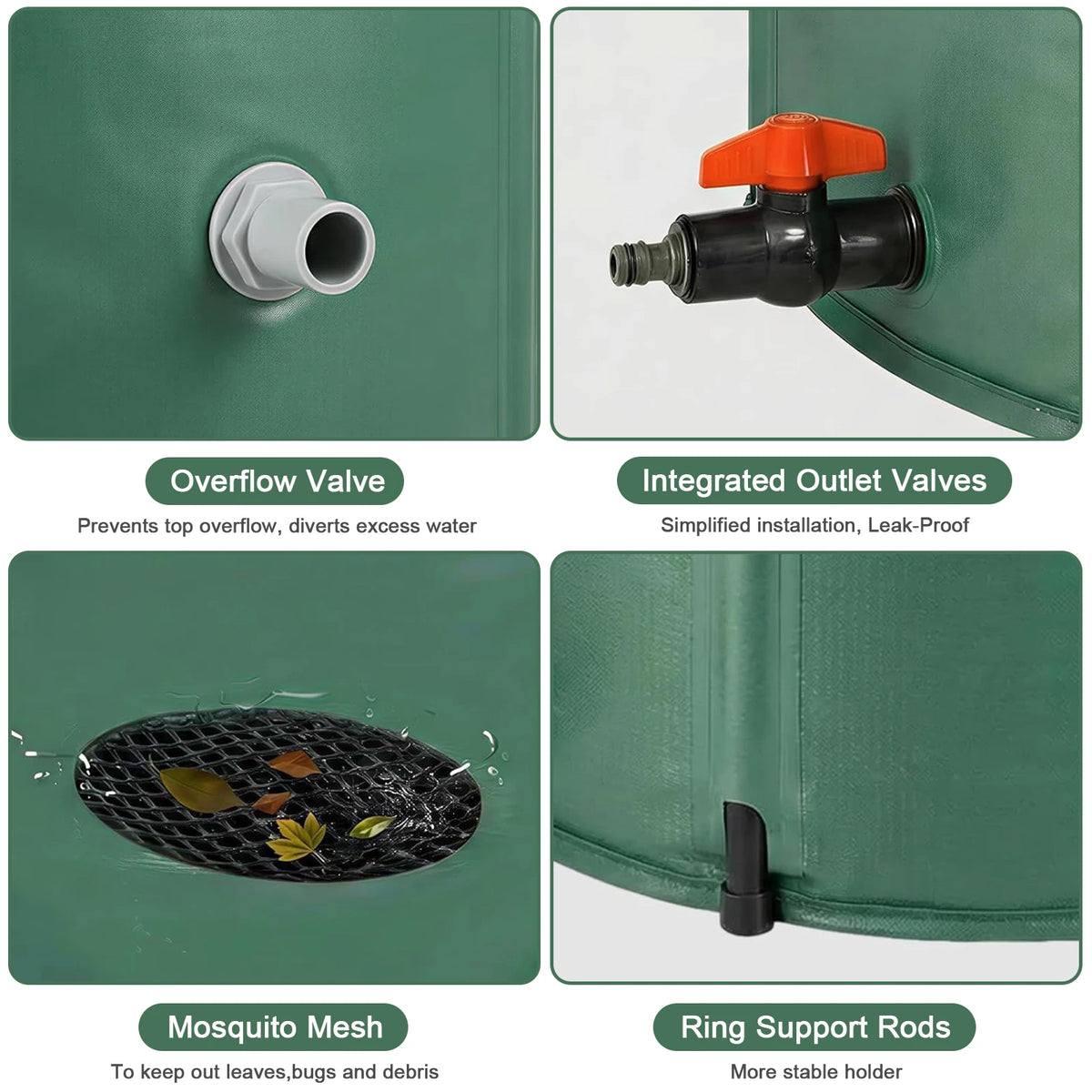 Collapsible Rain Barrel Water Storage Tank for Garden Irrigation