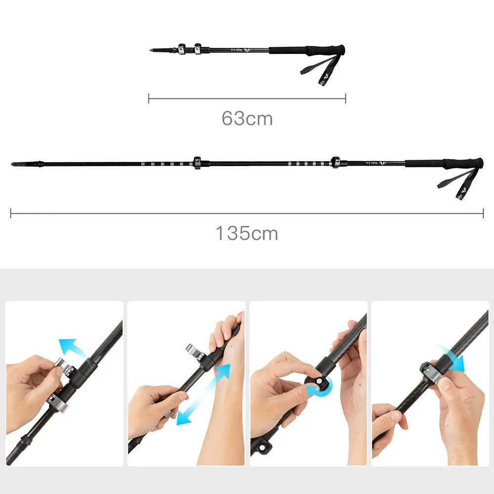 Night Cat Collapsible Trekking Pole for Hiking and Backpacking
