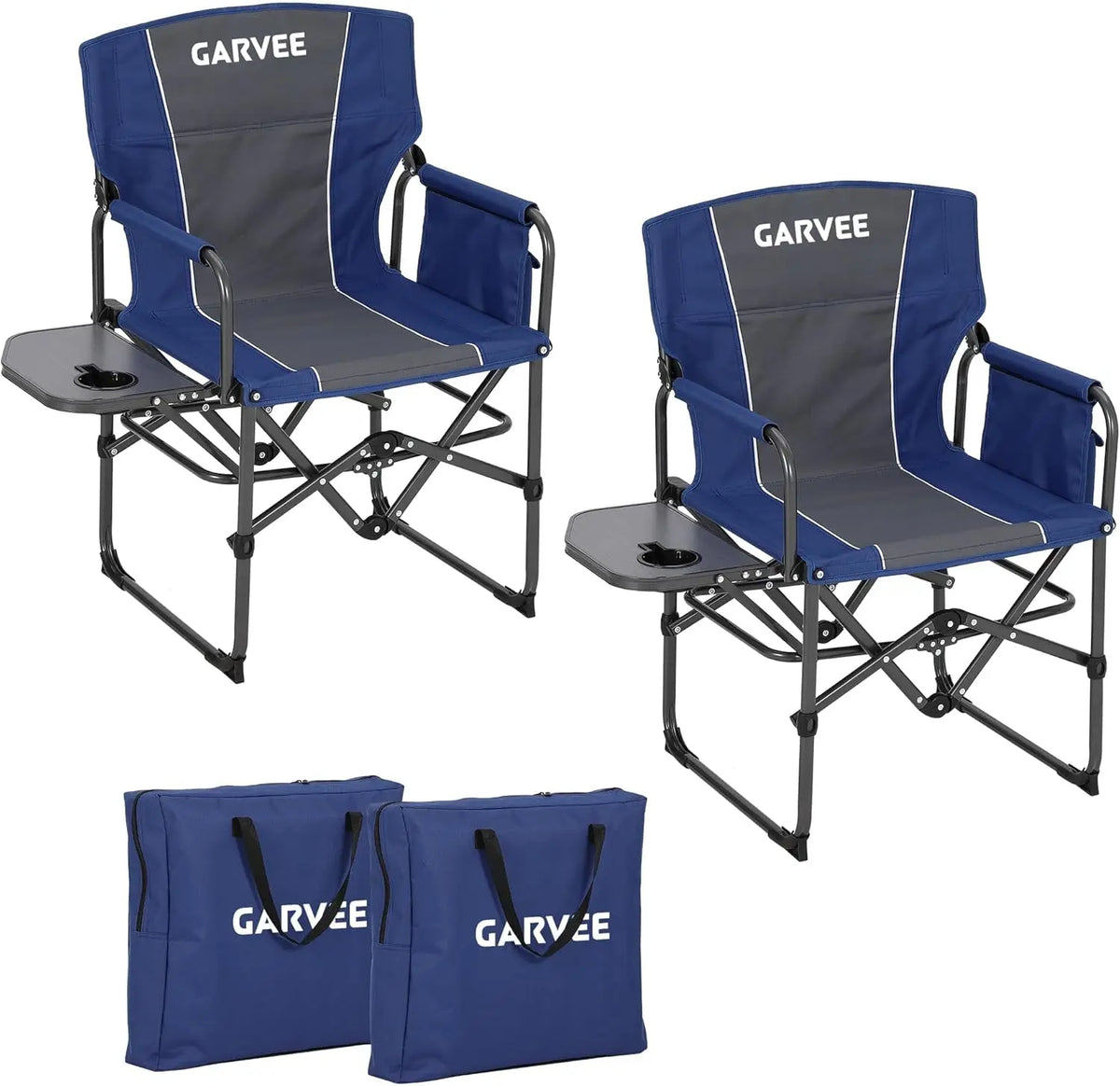HiMiss Folding Director Chair With Side Table And Cup Holder