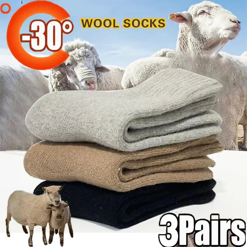 Unisex Winter Warm Wool Blend Crew Socks