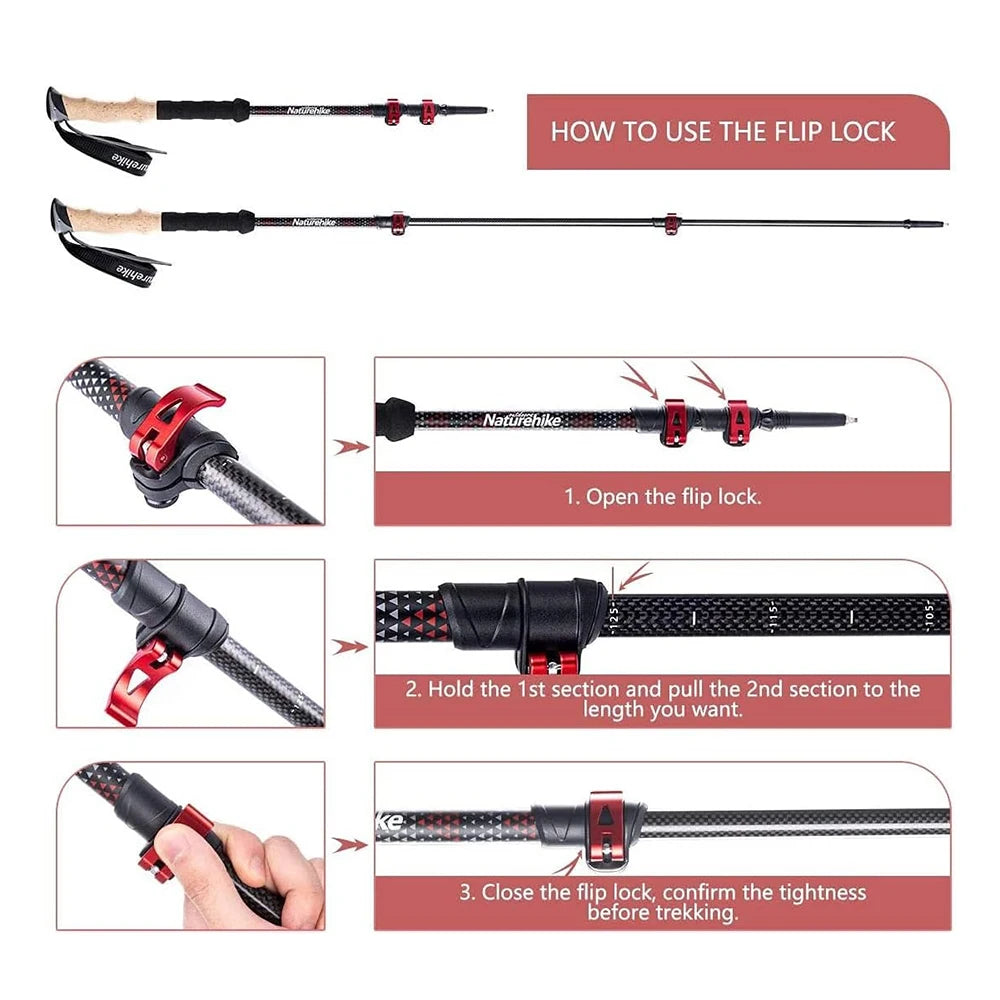 Naturehike Carbon Fiber Adjustable Trekking Poles