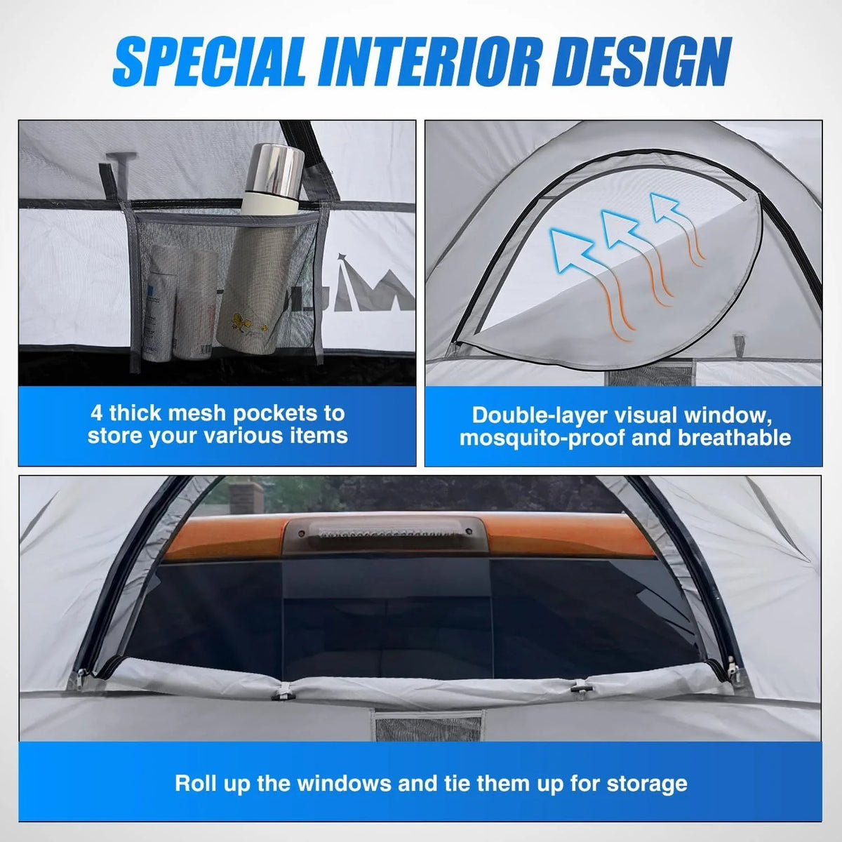 Waterproof Double Layer Pickup Truck Bed Camping Tent