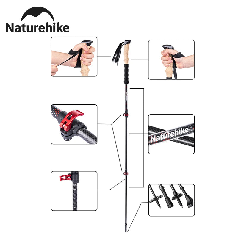 Naturehike Carbon Fiber Adjustable Trekking Poles