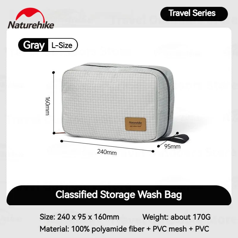 Naturehike Waterproof Hanging Toiletry Bag With Wet And Dry Compartments
