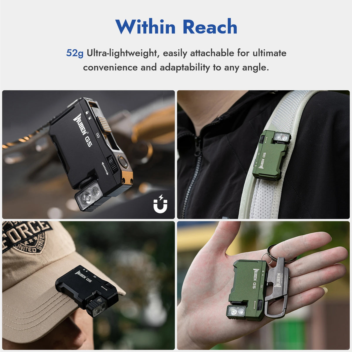 WUBEN Magnetic EDC Flashlight With USB C Rechargeable Design