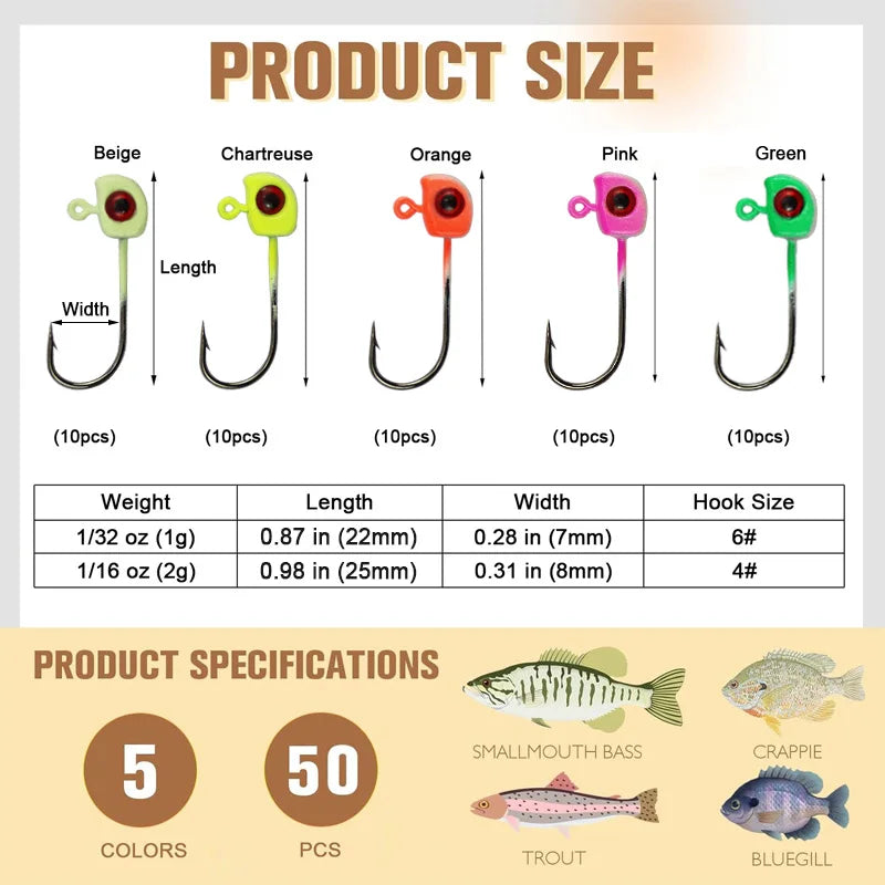Swimbait Jig Heads Fishing Hooks for Crappie Bass and Trout