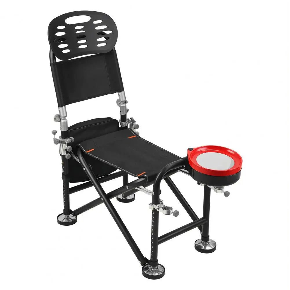 Folding Fishing Chair With Adjustable Backrest And Rod Holder
