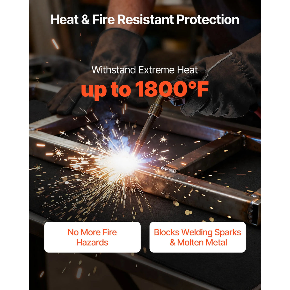 SucceBuy Carbon Felt Welding Blanket Flame Retardant Insulation Mat
