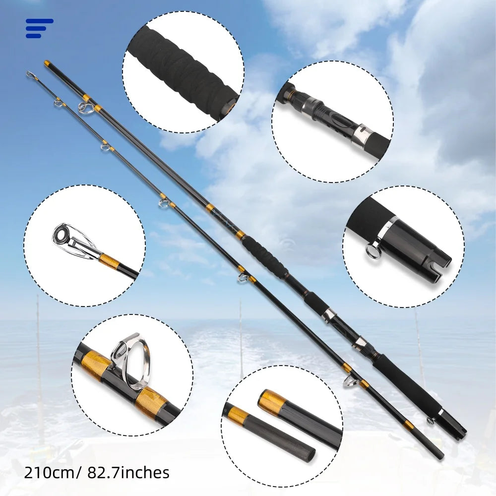 AIXIYIYI Heavy Duty Saltwater Spinning Jigging Fishing Rod