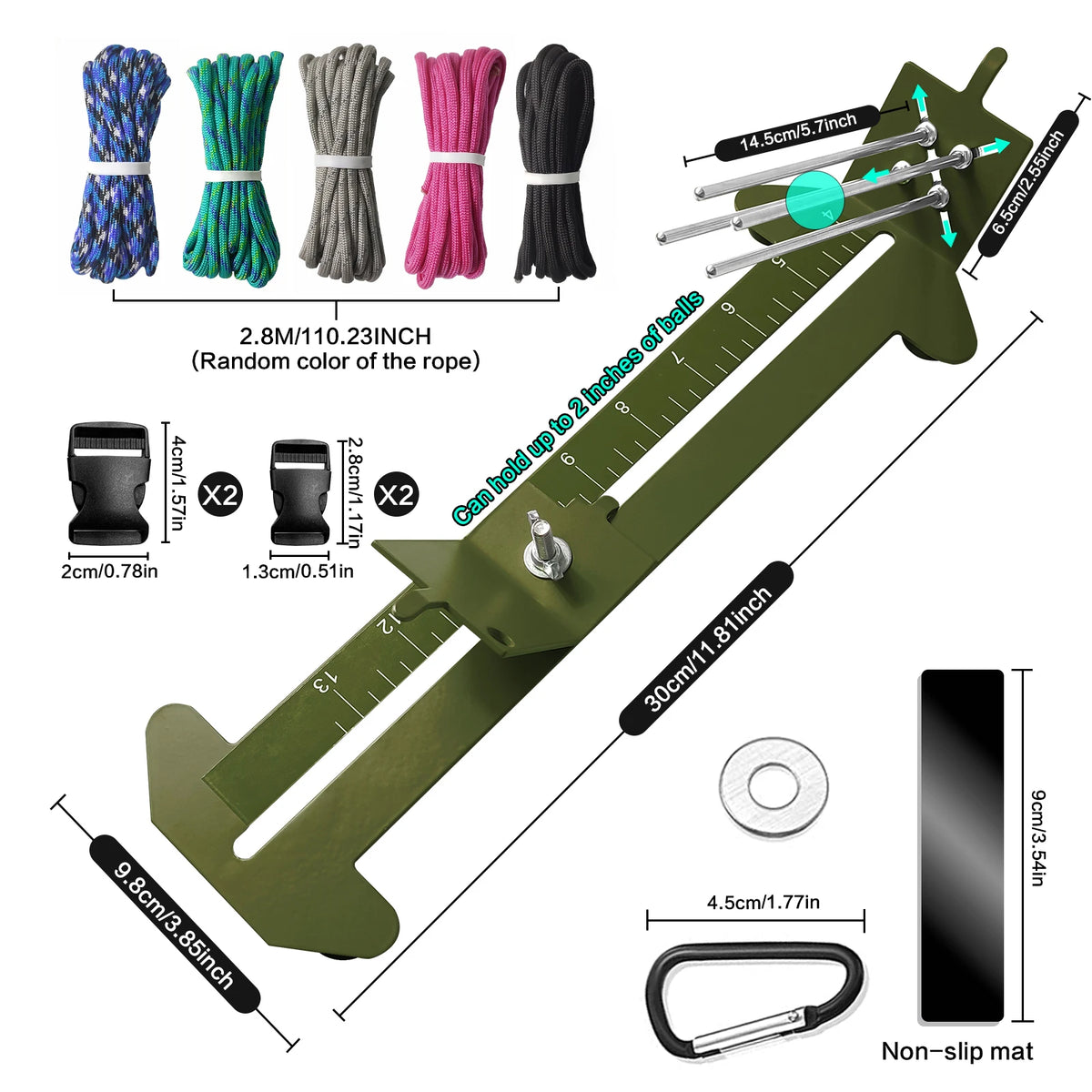 Paracord Bracelet Making Kit With Adjustable Jig And Marlin Spike