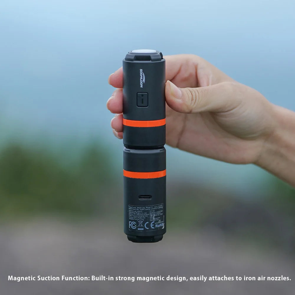 Soomloom Portable Electric Thumb Air Pump With Magnetic Flashlight