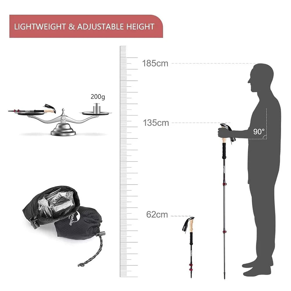 Naturehike Carbon Fiber Adjustable Trekking Poles
