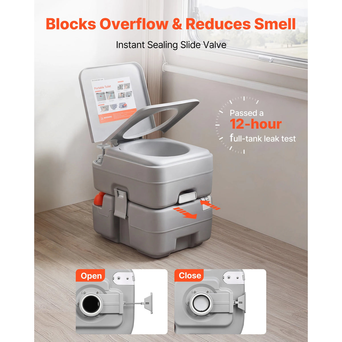 SucceBuy Portable Toilet With Detachable Waste Tank And Level Indicator