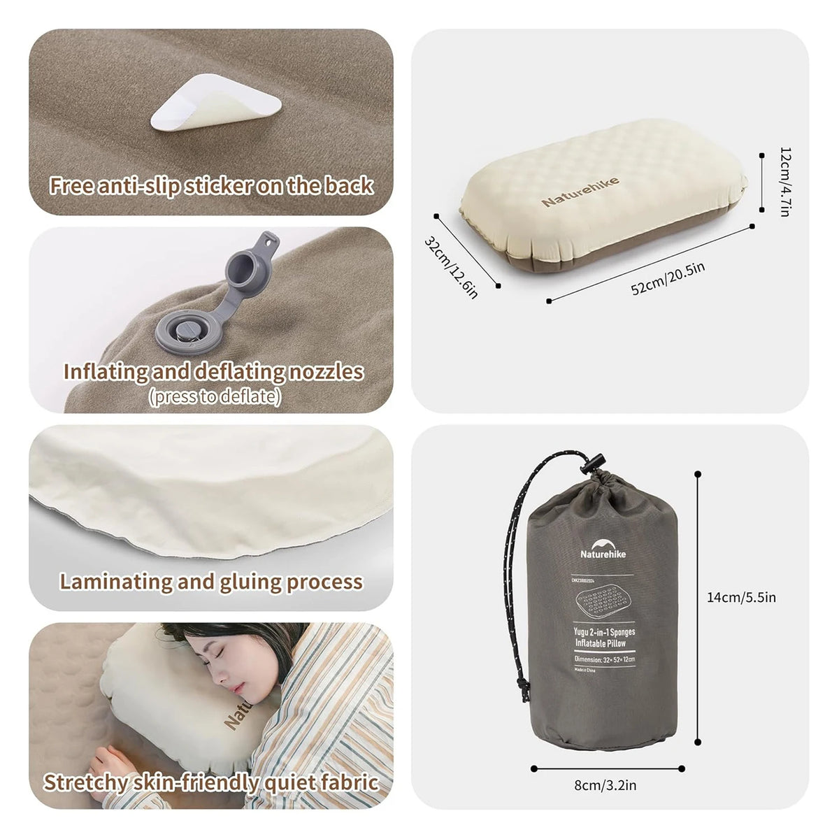 Naturehike Ultralight Inflatable Camping Pillow For Travel And Hiking