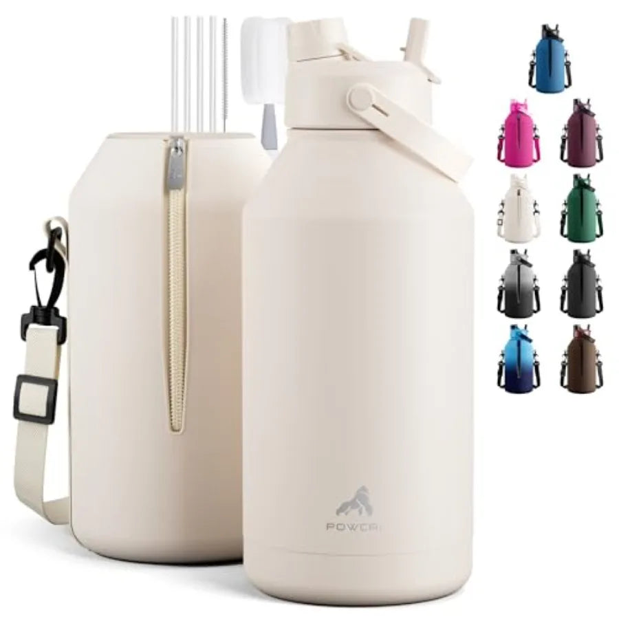 Insulated Water Bottle With Straw And Spout Lid, Leakproof, BPA Free
