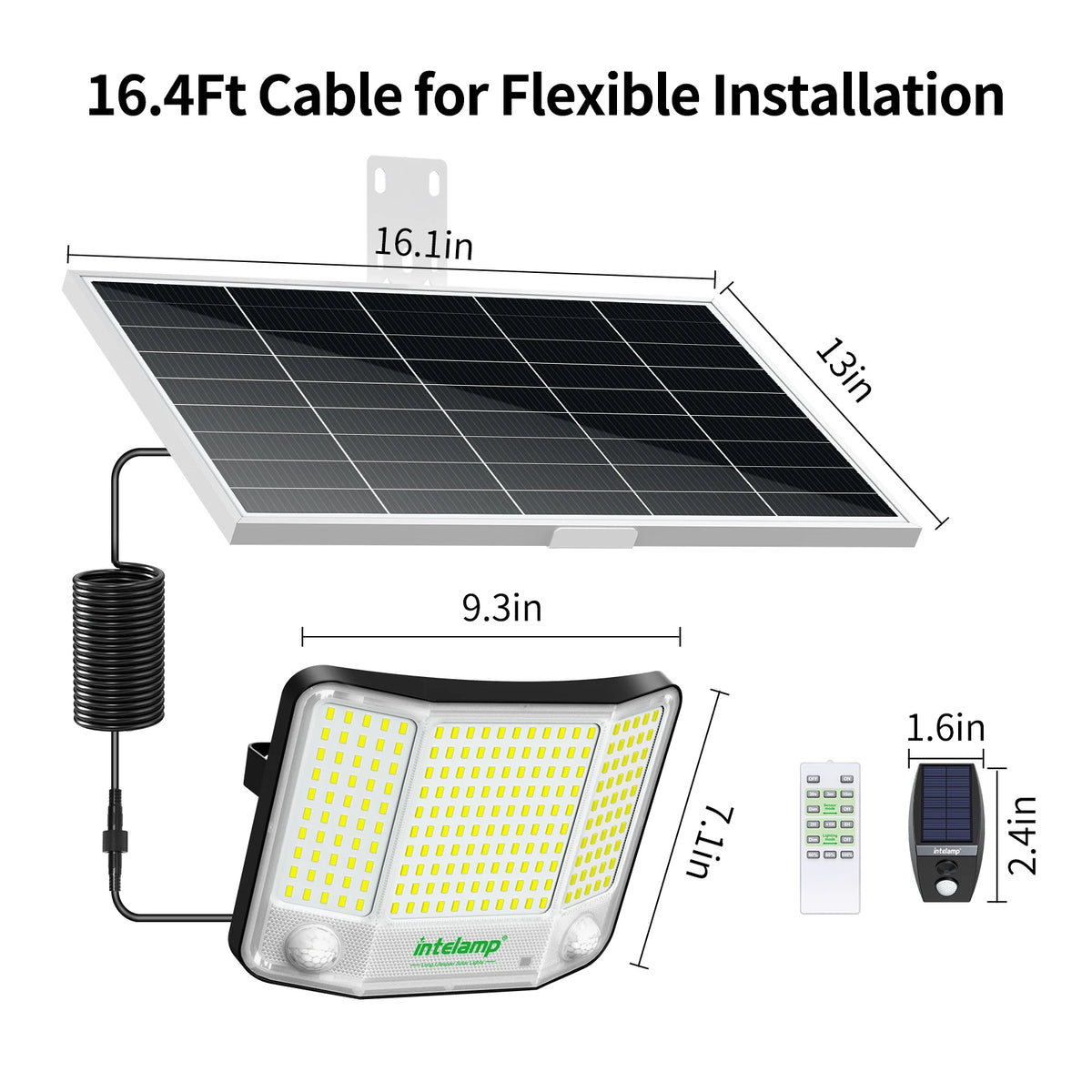 Intelamp Solar Street Flood Lights With Dual Sensors