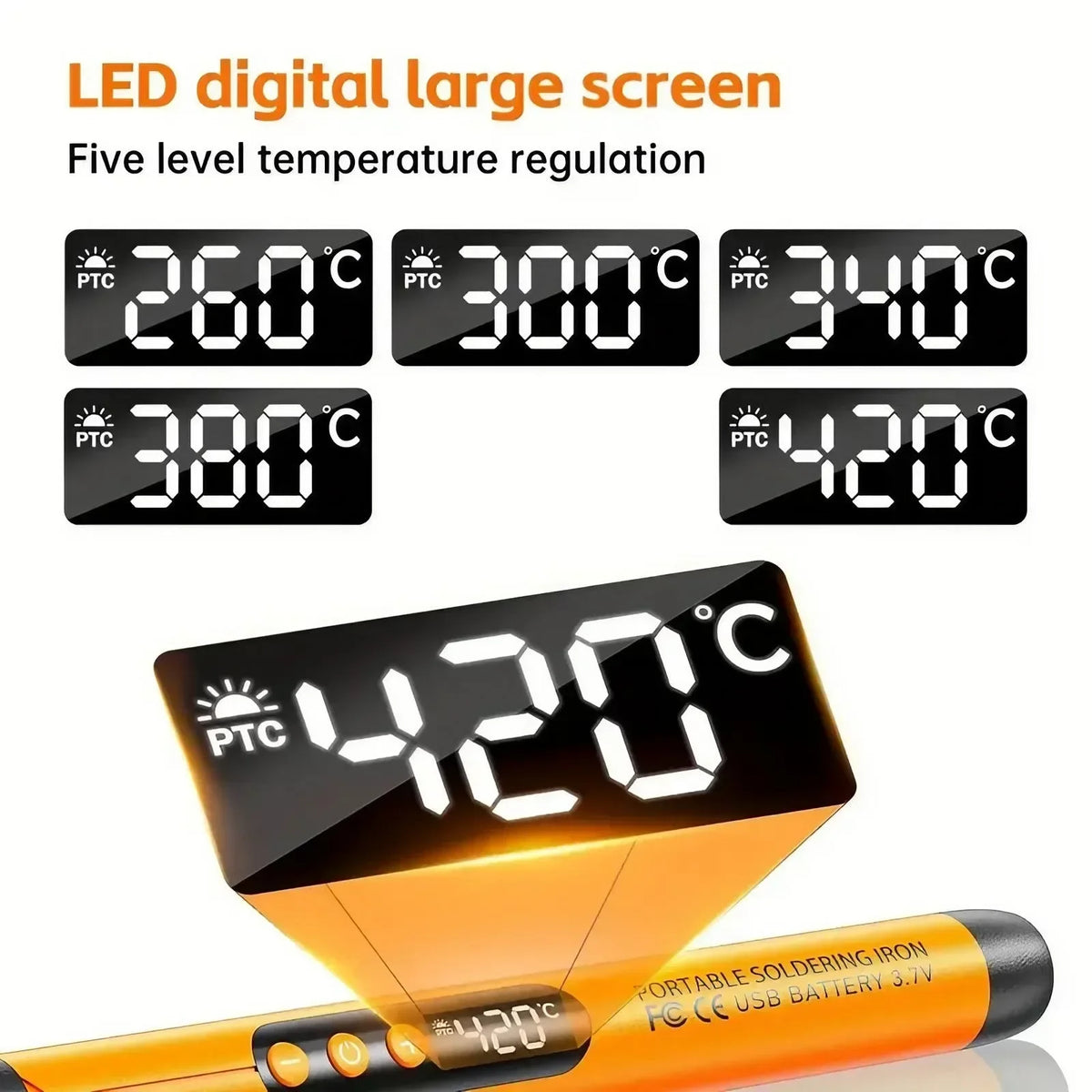 USB Rechargeable Cordless Soldering Iron With Adjustable Temperature Control