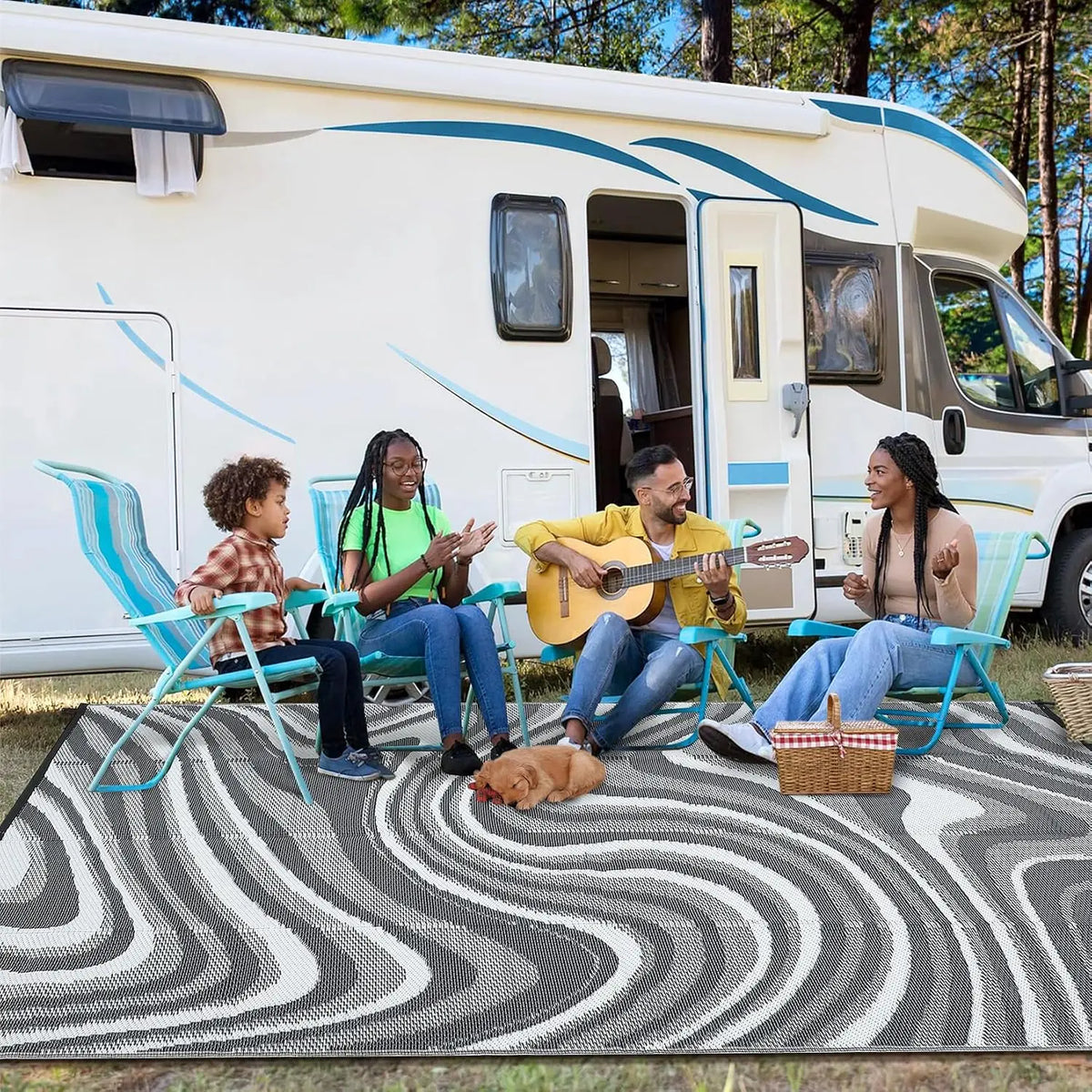 Garvee Waterproof Reversible Outdoor Rug for Camping and Patio