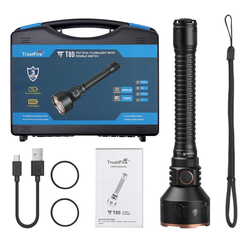 TrustFire Rechargeable Tactical LED Flashlight Kit