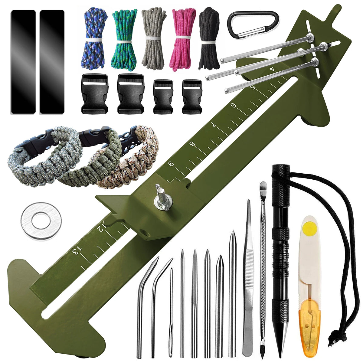 Paracord Bracelet Making Kit With Adjustable Jig And Marlin Spike