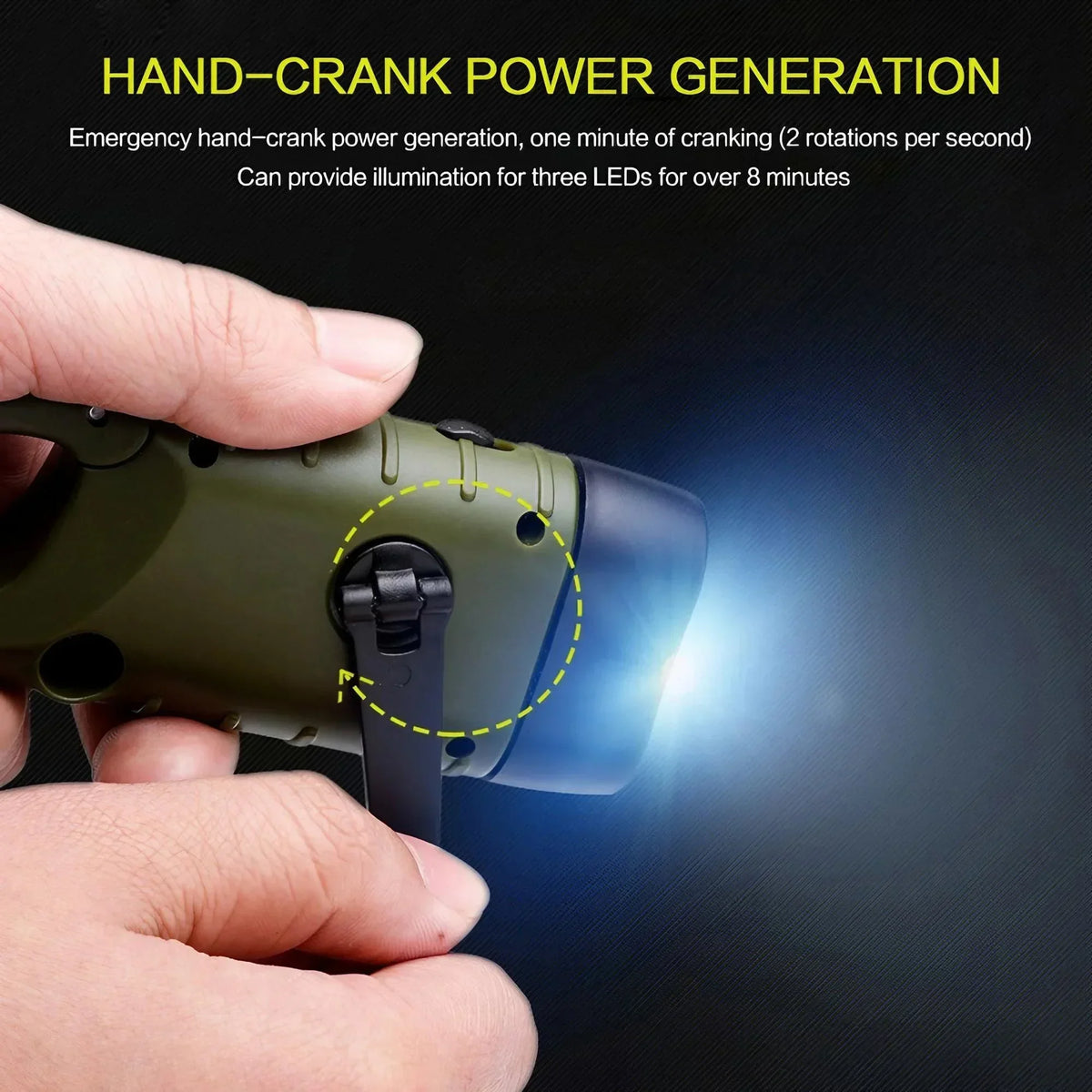 STONEGO Solar Powered LED Flashlight With Emergency Charging Light