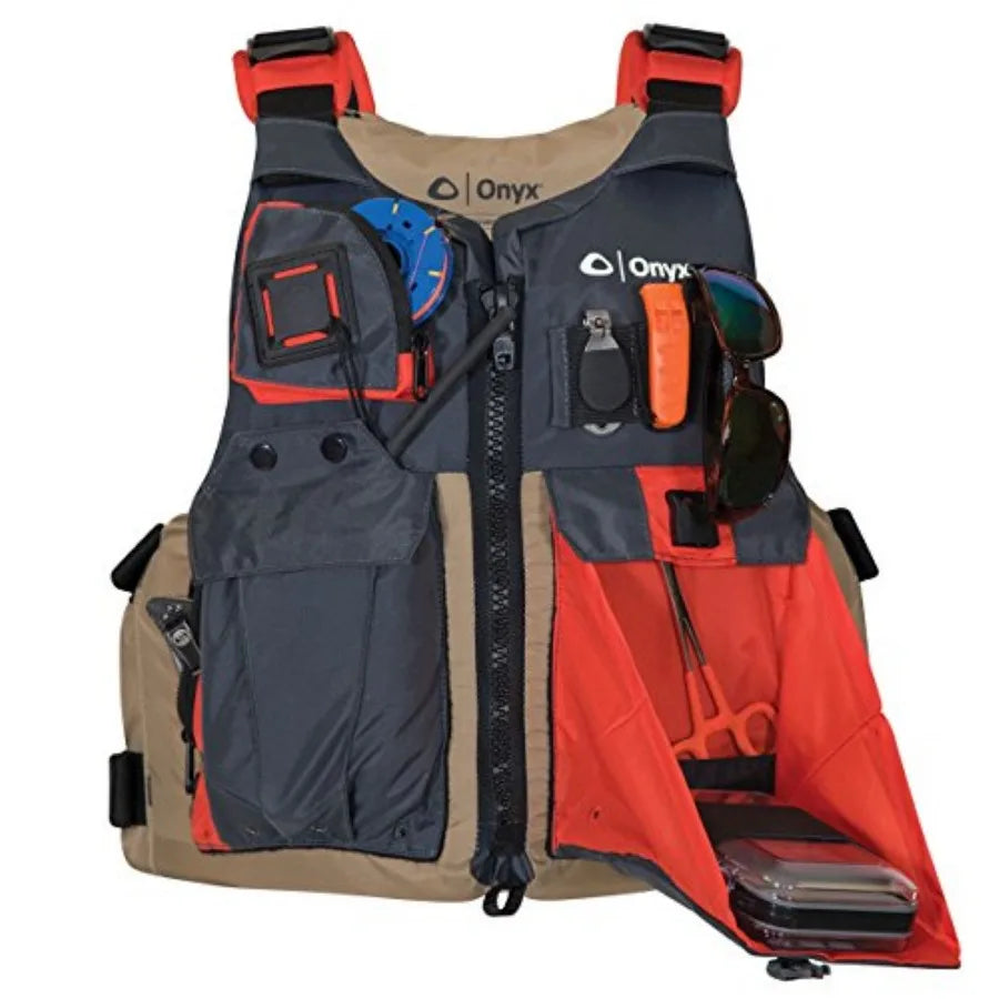Kayak Fishing Life Jacket With Multiple Pockets And Adjustable Straps
