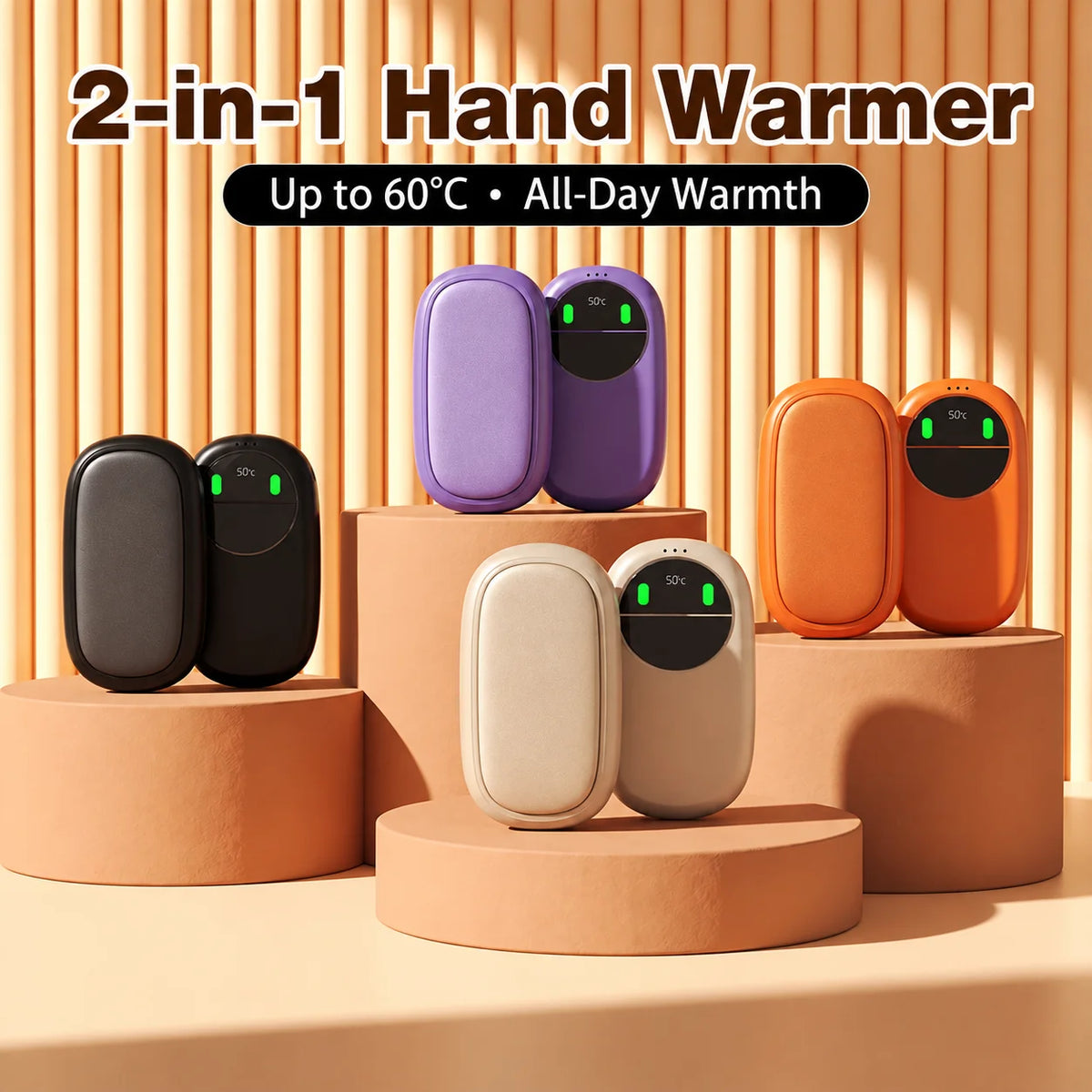 Smart Temp Control Magnetic Hand Warmer With Dual Heating And Portable Design