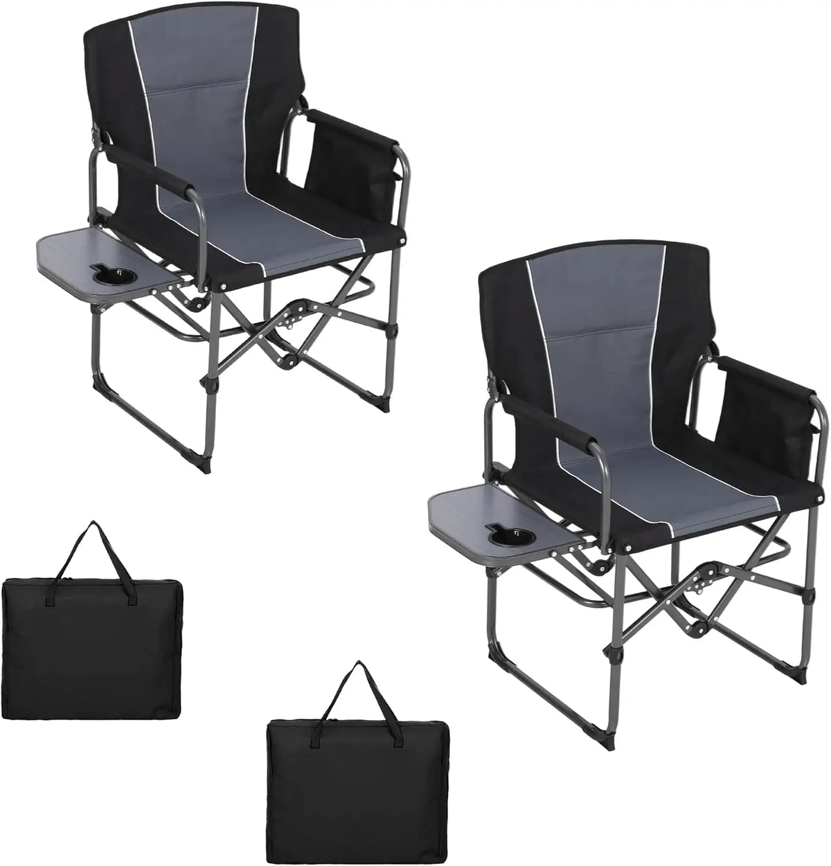 Tacleekii Portable Folding Camping Chair With Side Table