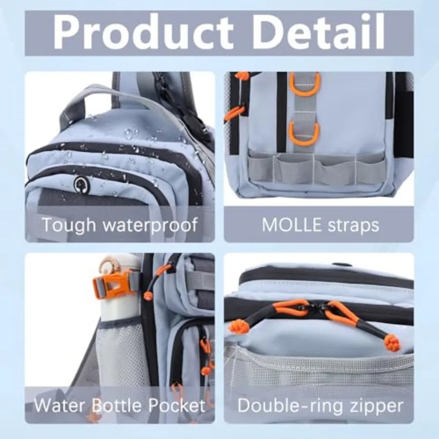 Lightweight Fishing Tackle Backpack With Two Detachable Storage Boxes