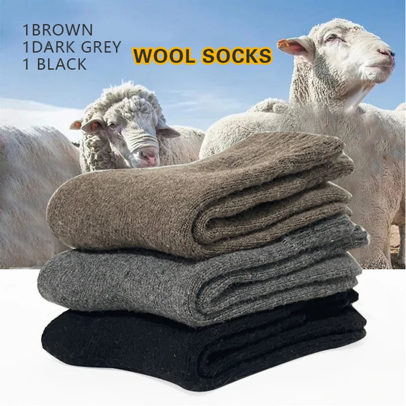 Unisex Winter Warm Wool Blend Crew Socks