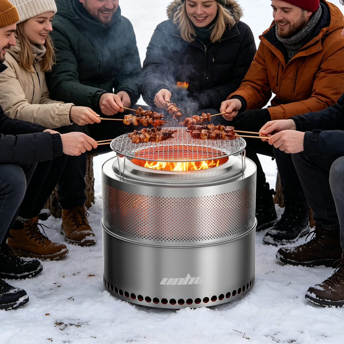 Portable Smokeless Stainless Steel Wood Burning Fire Pit for Camping