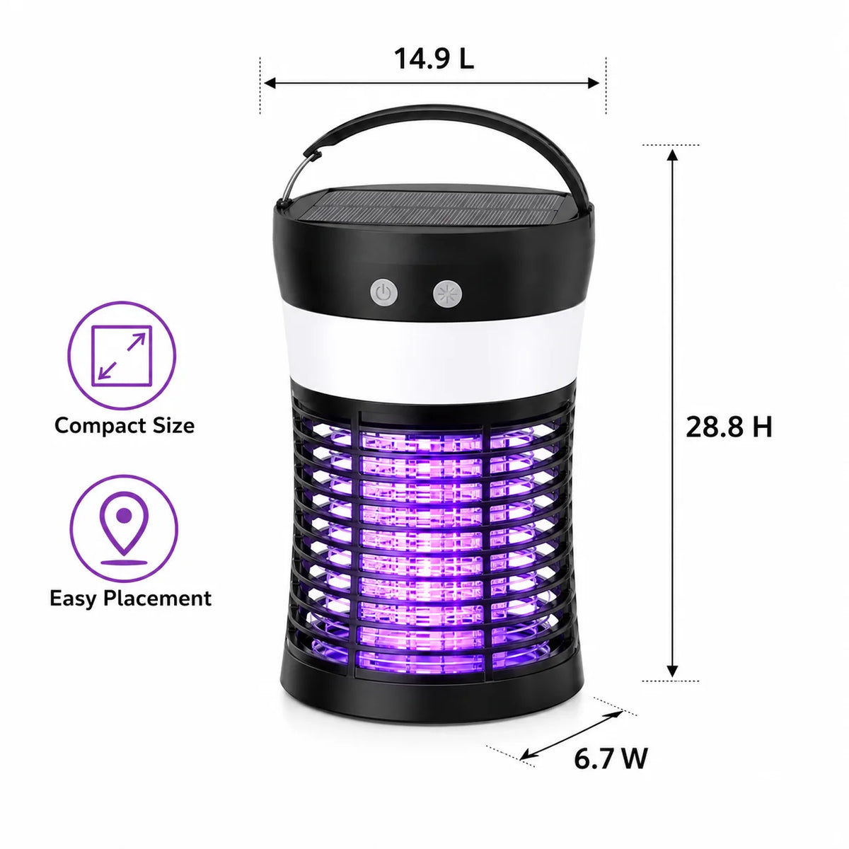 Rechargeable Solar Mosquito Bug Zapper For Indoor Outdoor