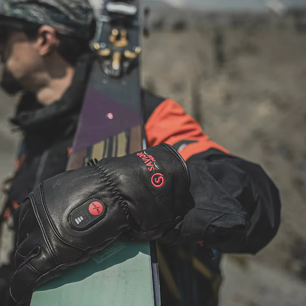 Savior Heat Heated Sheepskin Motorcycle and Outdoor Gloves