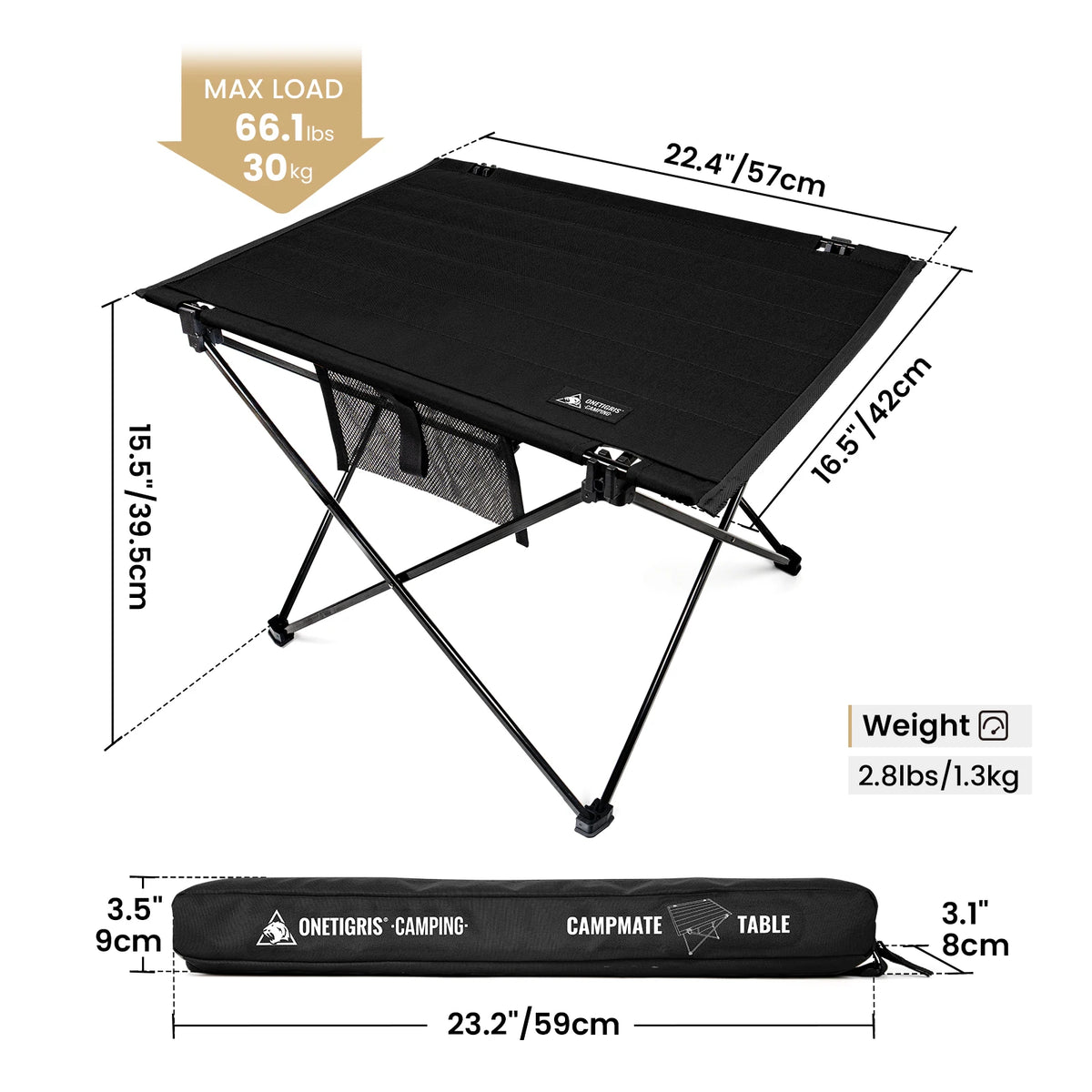 OneTigris Foldable Camping Table With Storage For Outdoor Adventures