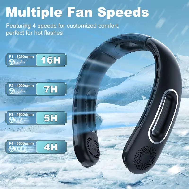 Portable Rechargeable Hands Free Bladeless Neck Fan