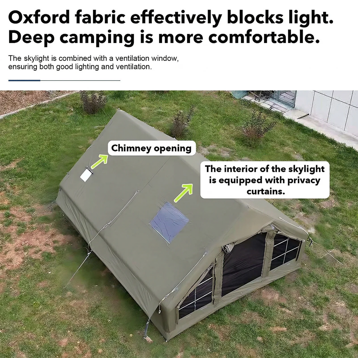 SENLEETO Inflatable Glamping Tent With Stove Jack And AC Vent