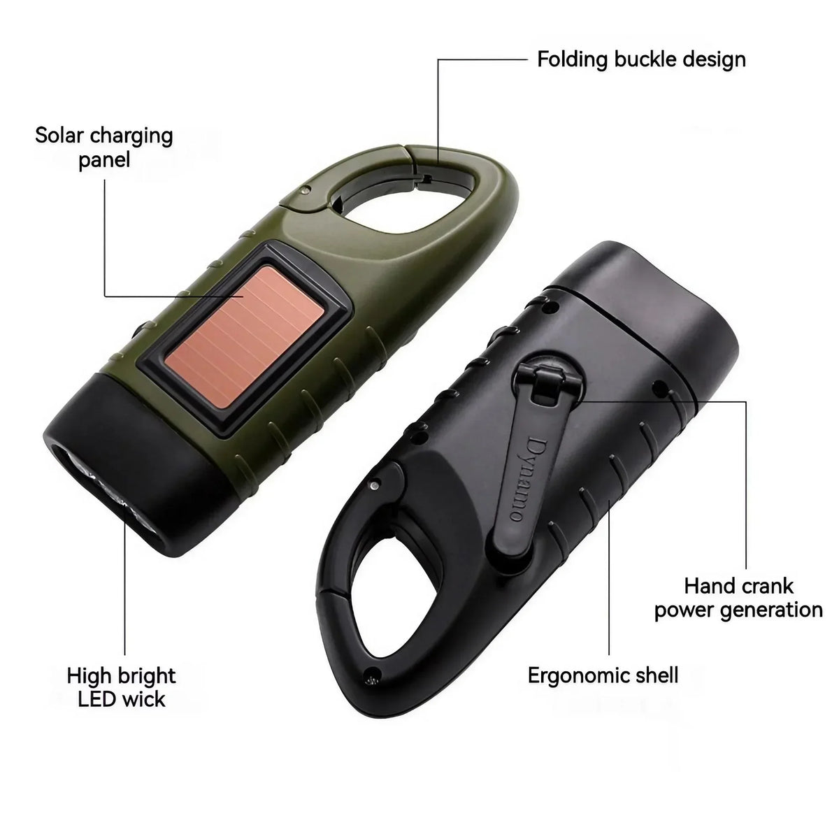 STONEGO Solar Powered LED Flashlight With Emergency Charging Light