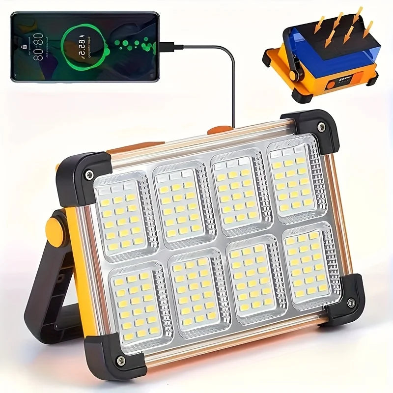 Morglad Rechargeable LED Solar Work Light for Camping and Emergencies