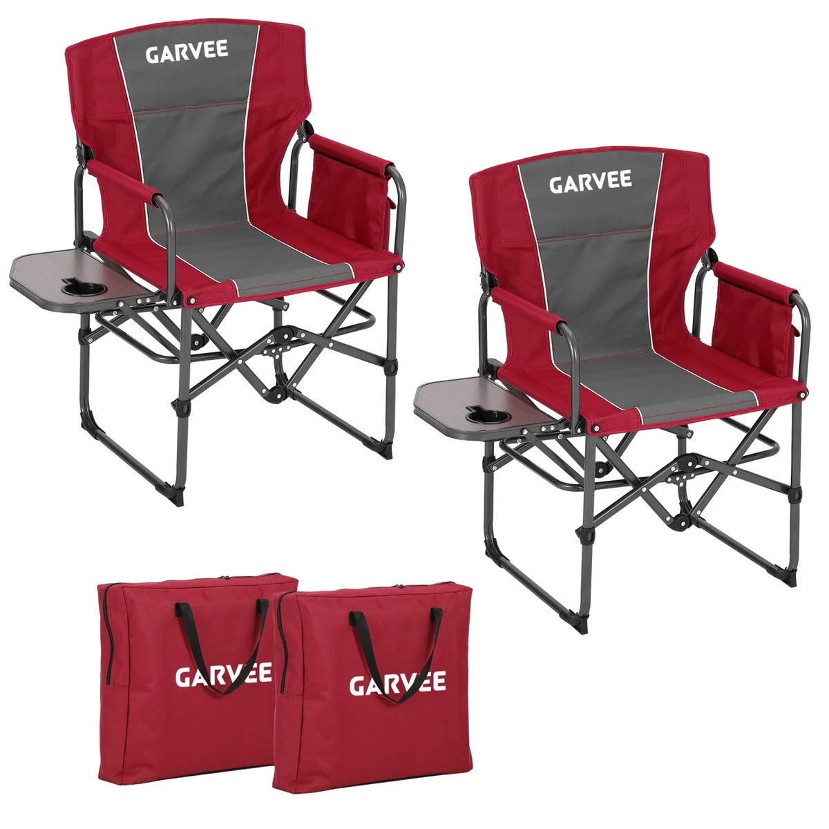 HiMISS Heavy Duty Folding Director Chair With Side Table