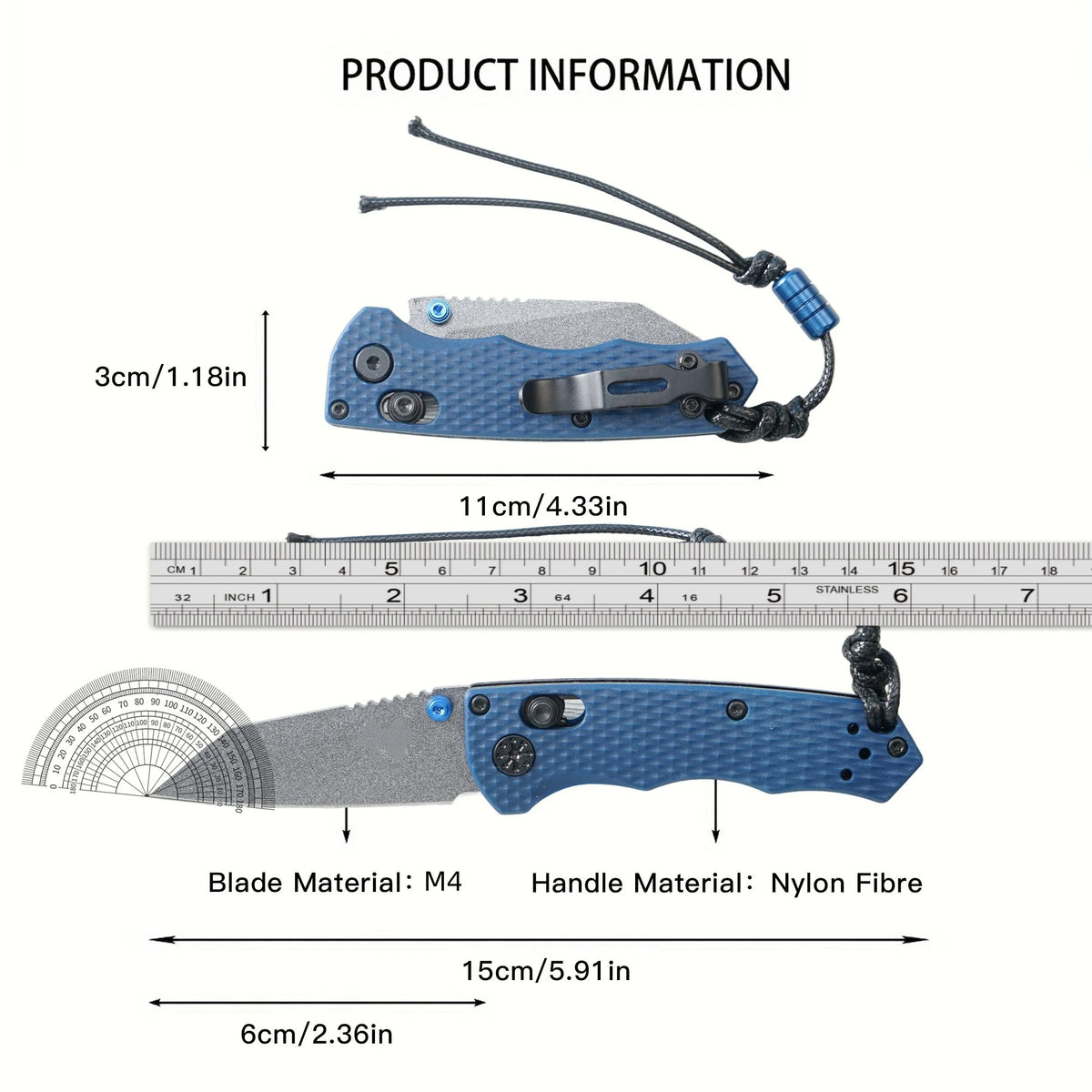 M390 Spear Point Folding Knife for Camping and Tactical Use