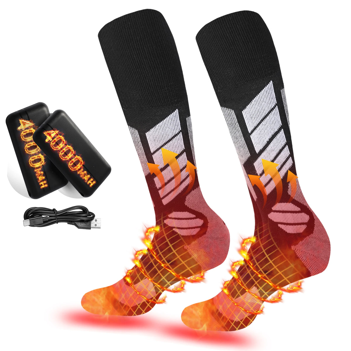 CalorCore Rechargeable Heated Socks With Three Heating Settings